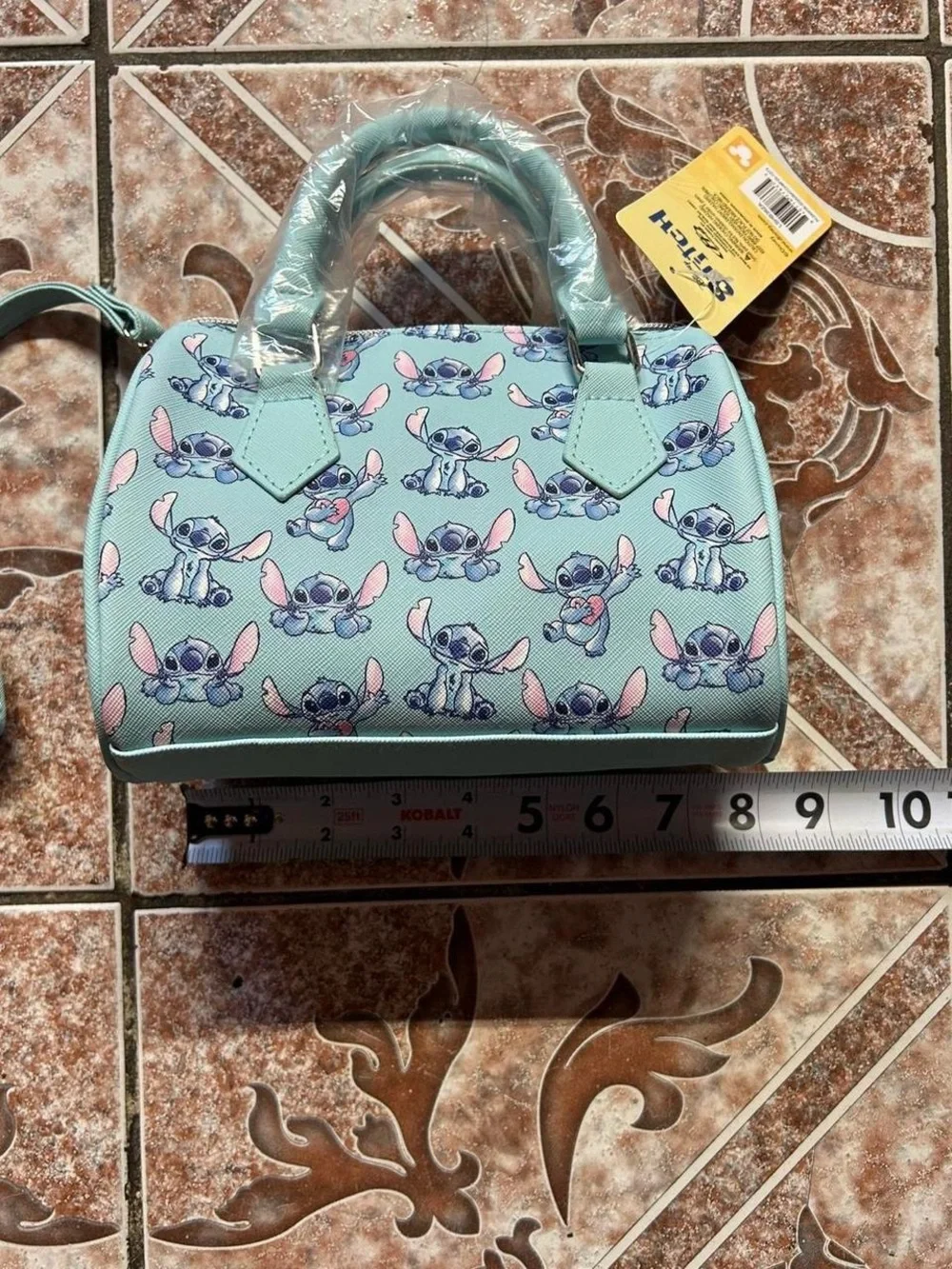 Disney Stitch Small Kids Handbag - Aqua Blue with Pink Accents